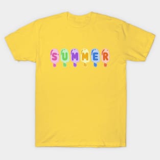 Summer: Bright pastel ice cream popsicles celebrate summer vacation T-Shirt